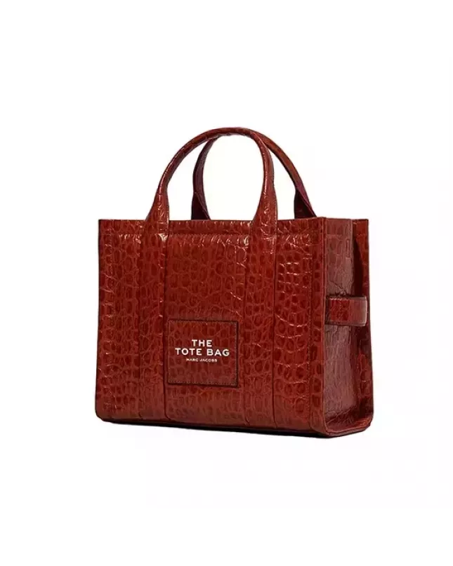 Marc Jacobs The Tote Bag Small  Croc-Embossed - spice brown