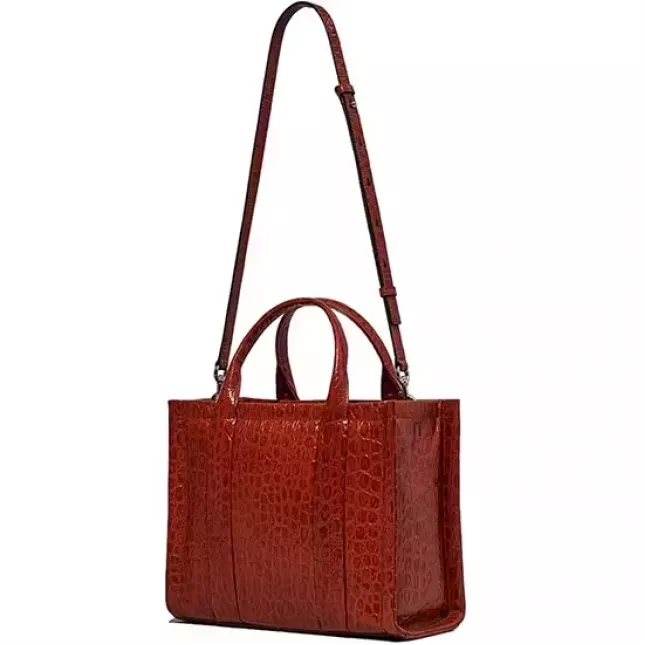 Marc Jacobs The Tote Bag Small  Croc-Embossed - spice brown