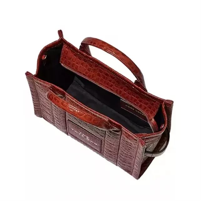 Marc Jacobs The Tote Bag Small  Croc-Embossed - spice brown