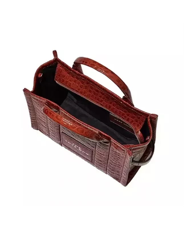 Marc Jacobs The Tote Bag Small  Croc-Embossed - spice brown