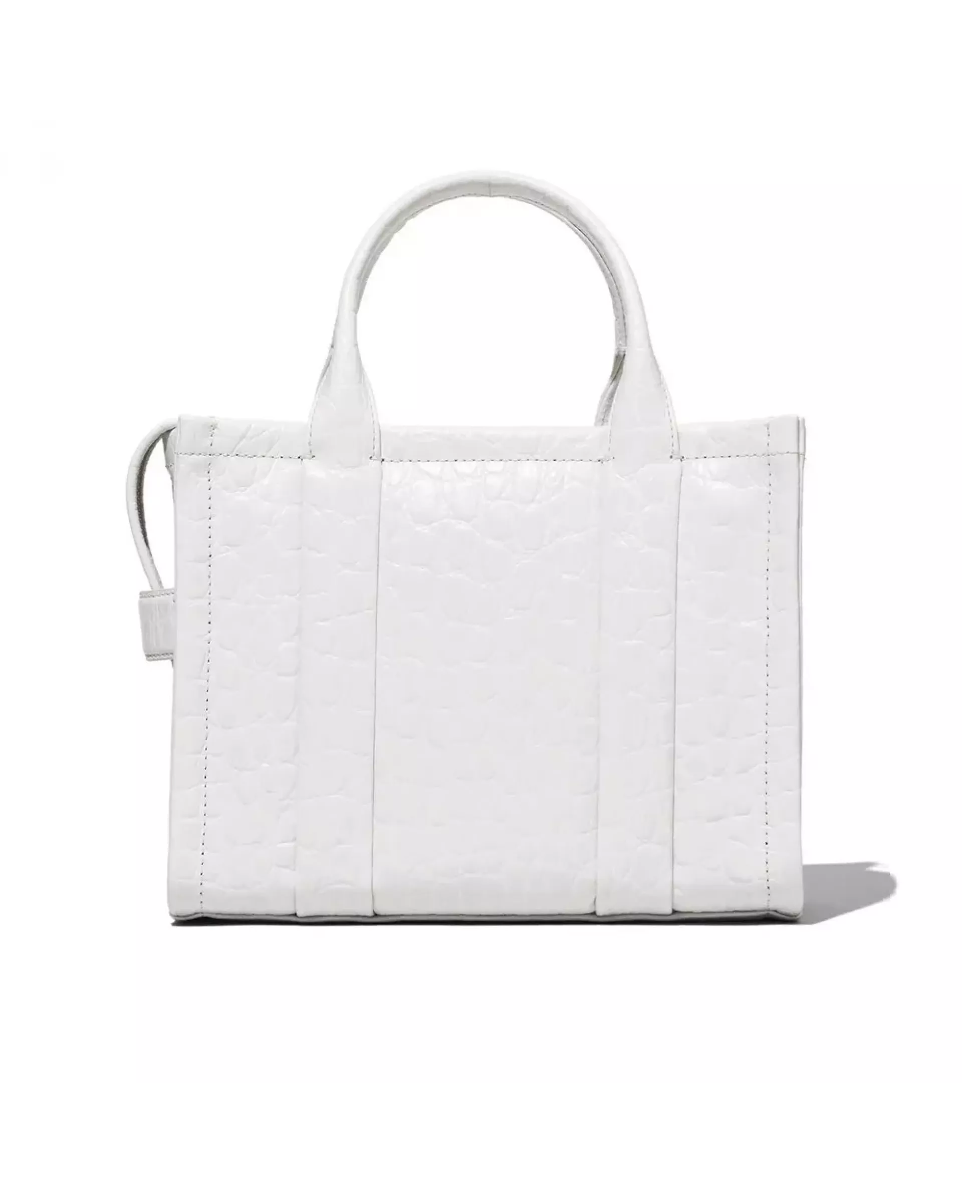 The Tote Bag Small  Croc-Embossed - White