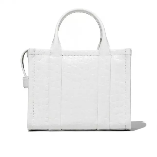 Marc Jacobs The Tote Bag Small  Croc-Embossed - white