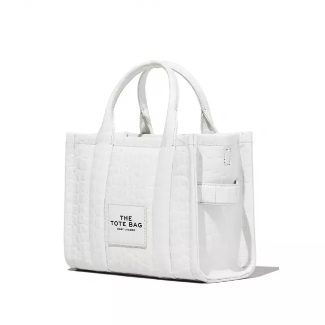 Marc Jacobs The Tote Bag Small  Croc-Embossed - white