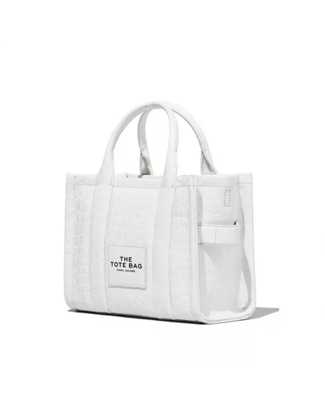 Marc Jacobs The Tote Bag Small  Croc-Embossed - white
