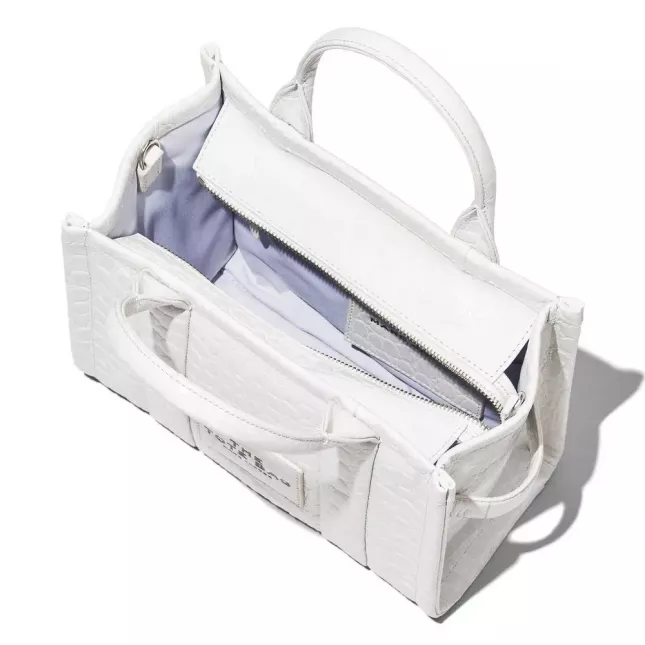 Marc Jacobs The Tote Bag Small  Croc-Embossed - white