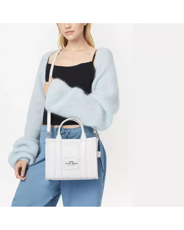 Marc Jacobs The Tote Bag Small  Croc-Embossed - white