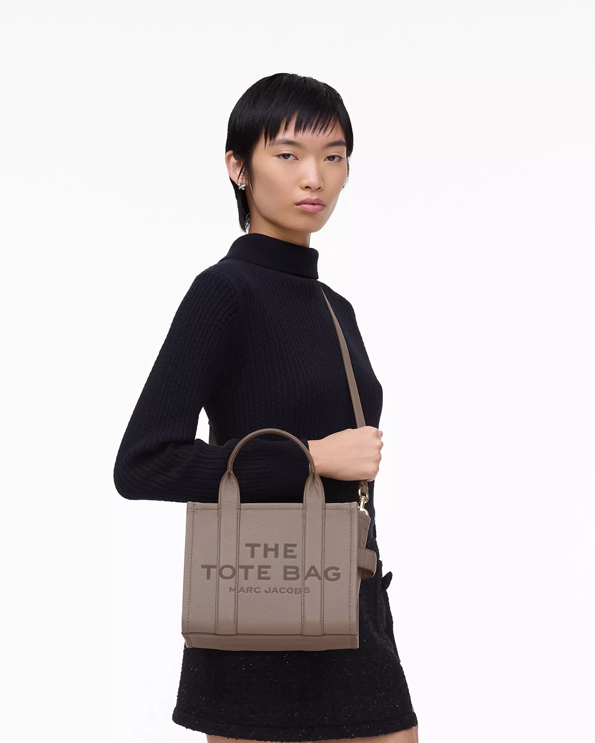 The Tote Bag Leather Small - Cement