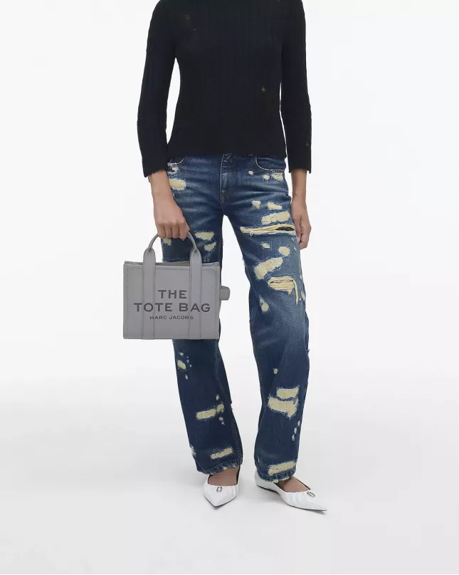 Marc Jacobs The Tote Bag Leather Medium - wolf grey