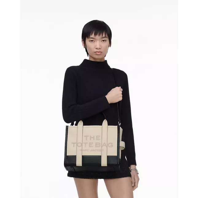 Marc Jacobs The Tote Bag Leather Colorblock Small  - ivory multi