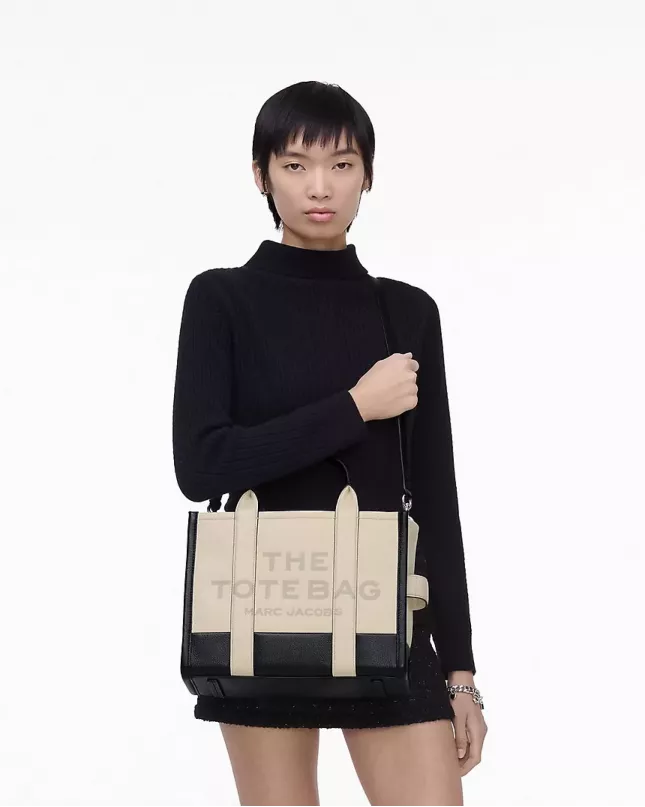 Marc Jacobs The Tote Bag Leather Colorblock Small  - ivory multi