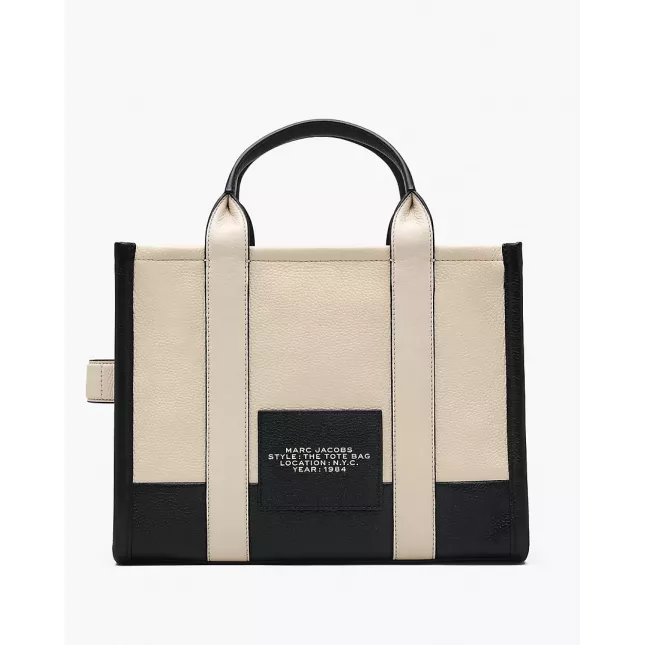 Marc Jacobs The Tote Bag Leather Colorblock Small  - ivory multi