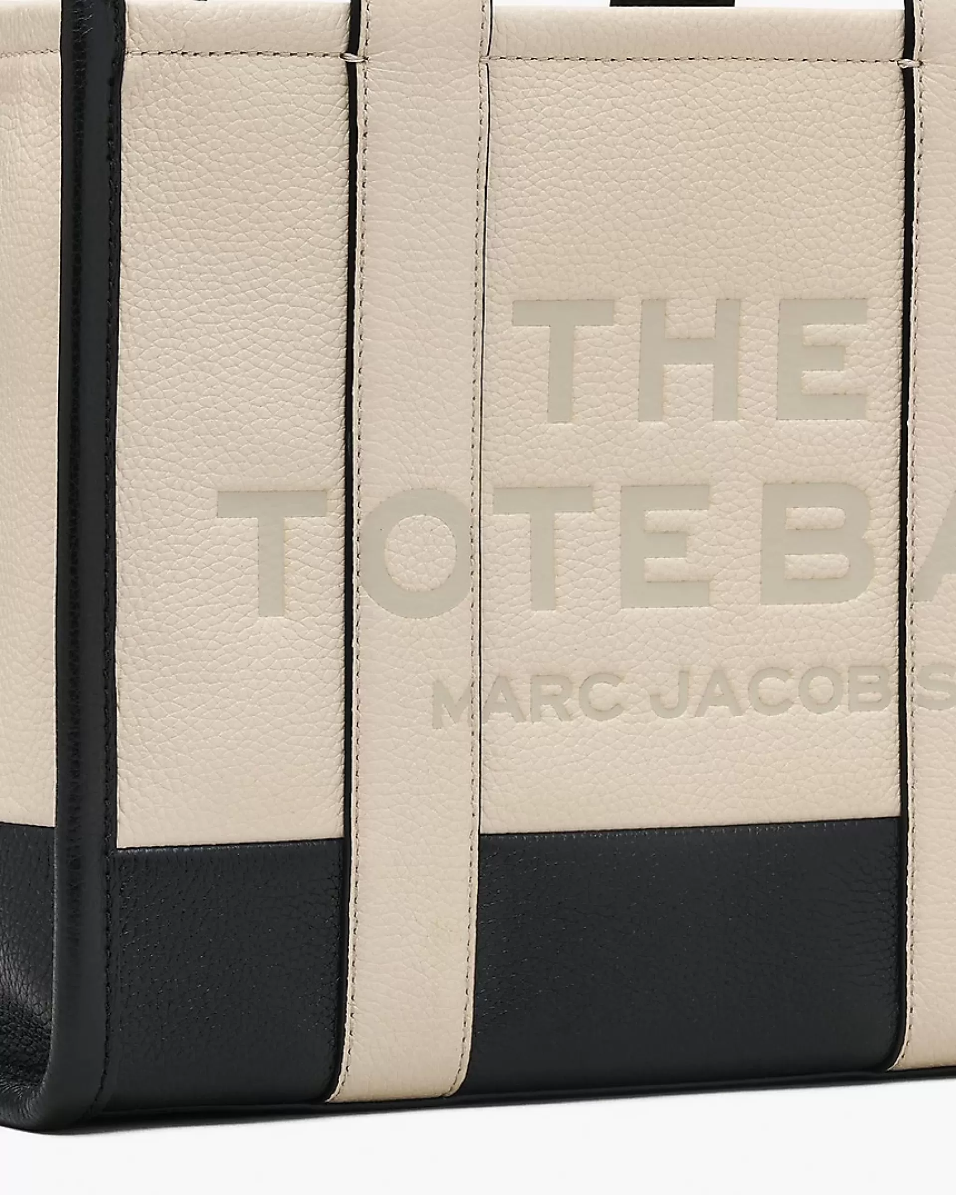 The Tote Bag Leather Colorblock Medium - Ivory Multi