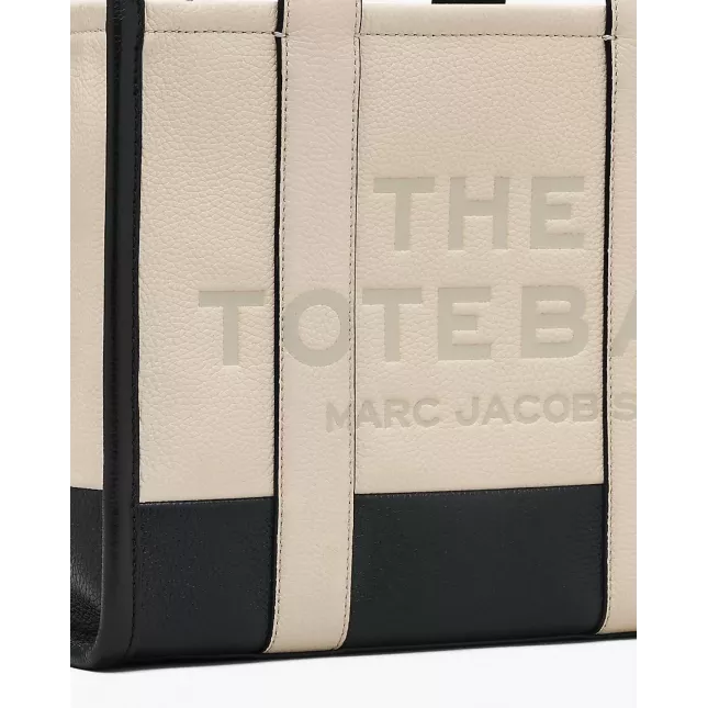 Marc Jacobs The Tote Bag Leather Colorblock Small  - ivory multi