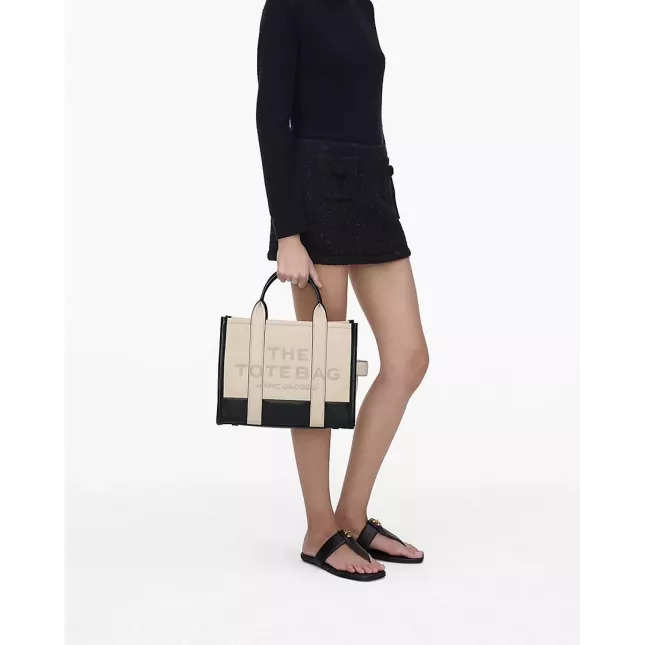 Marc Jacobs The Tote Bag Leather Colorblock Small  - ivory multi