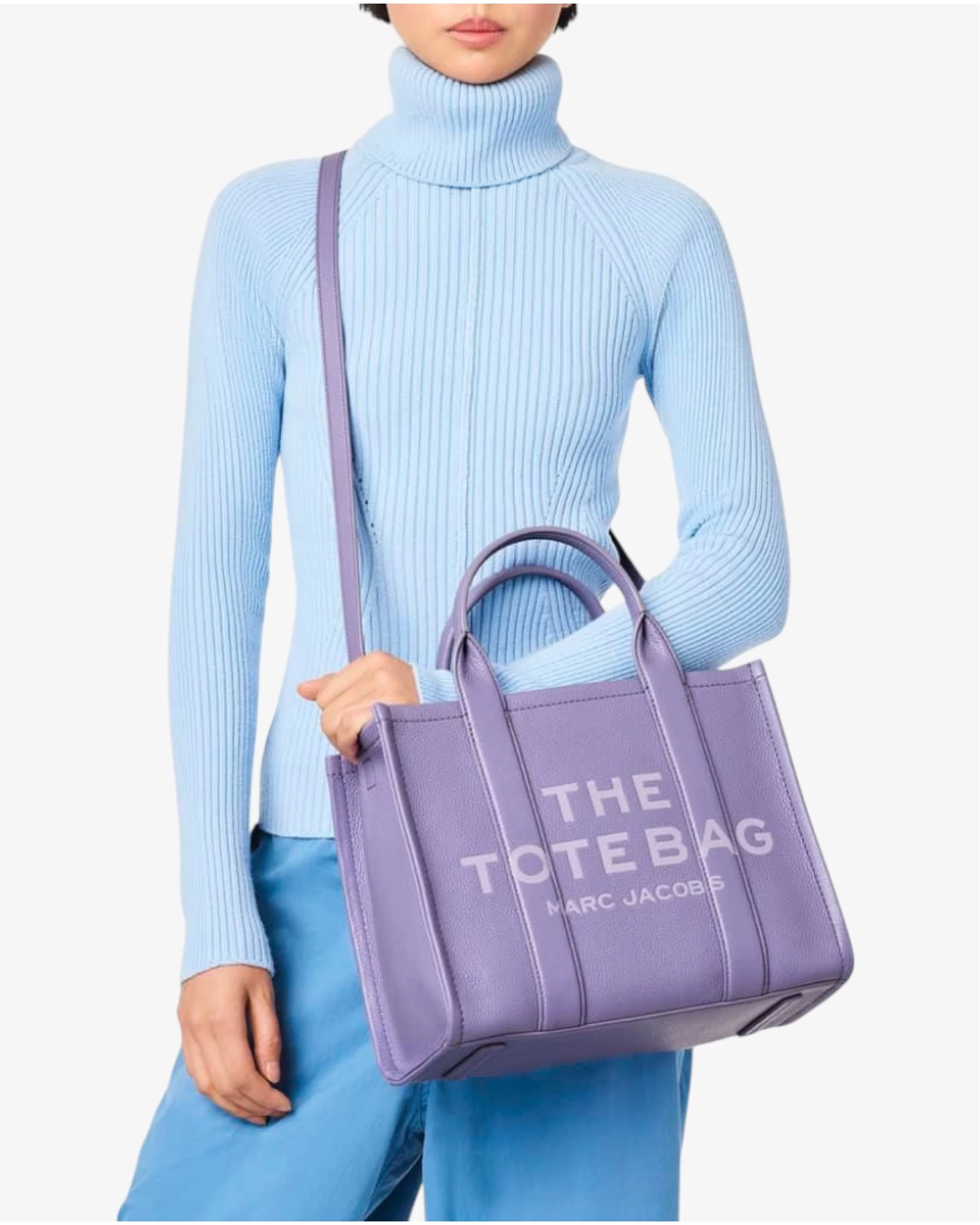 The Tote Bag Leather Medium - lavender
