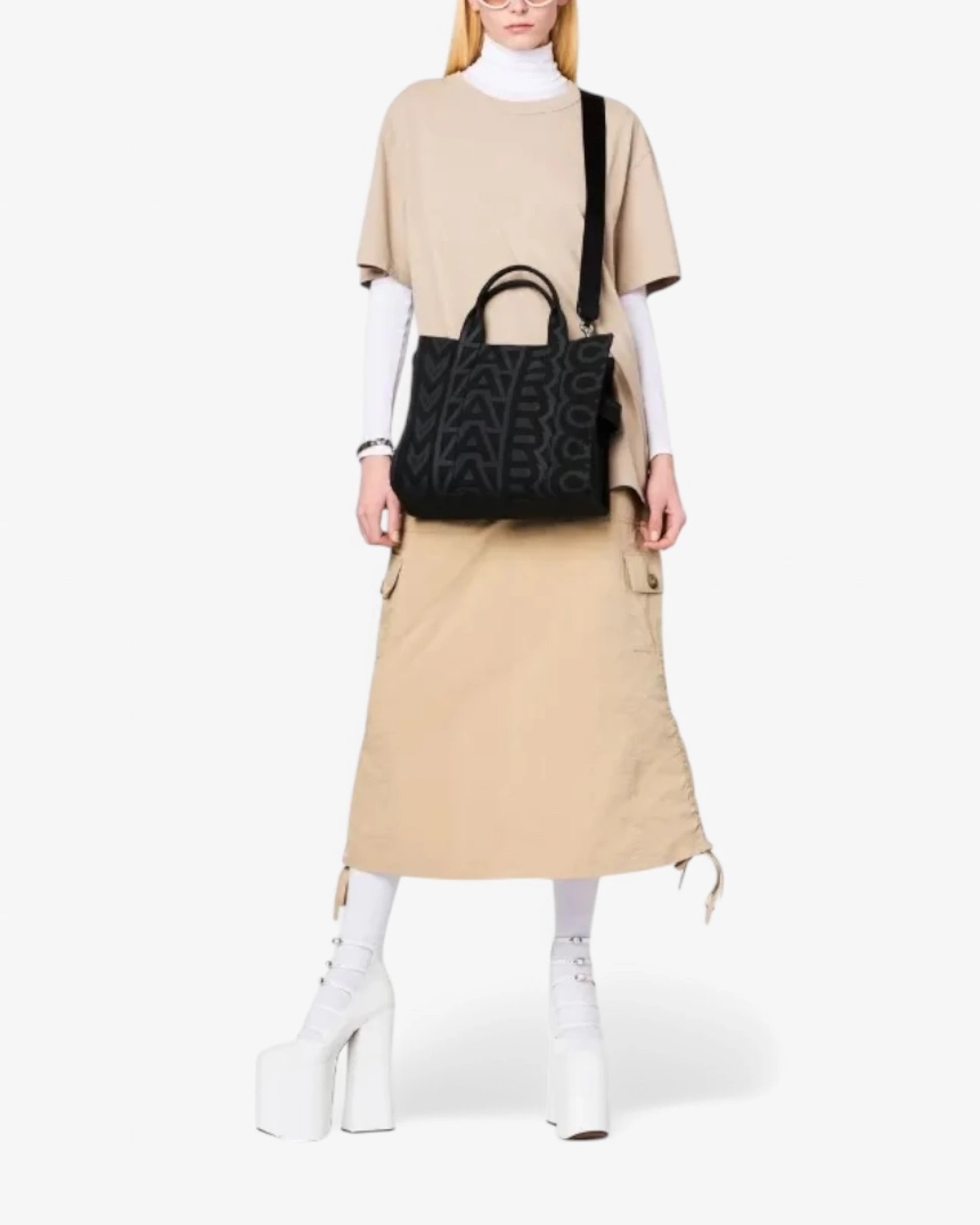 The Monogram Denim Medium Tote Bag Black Multi
