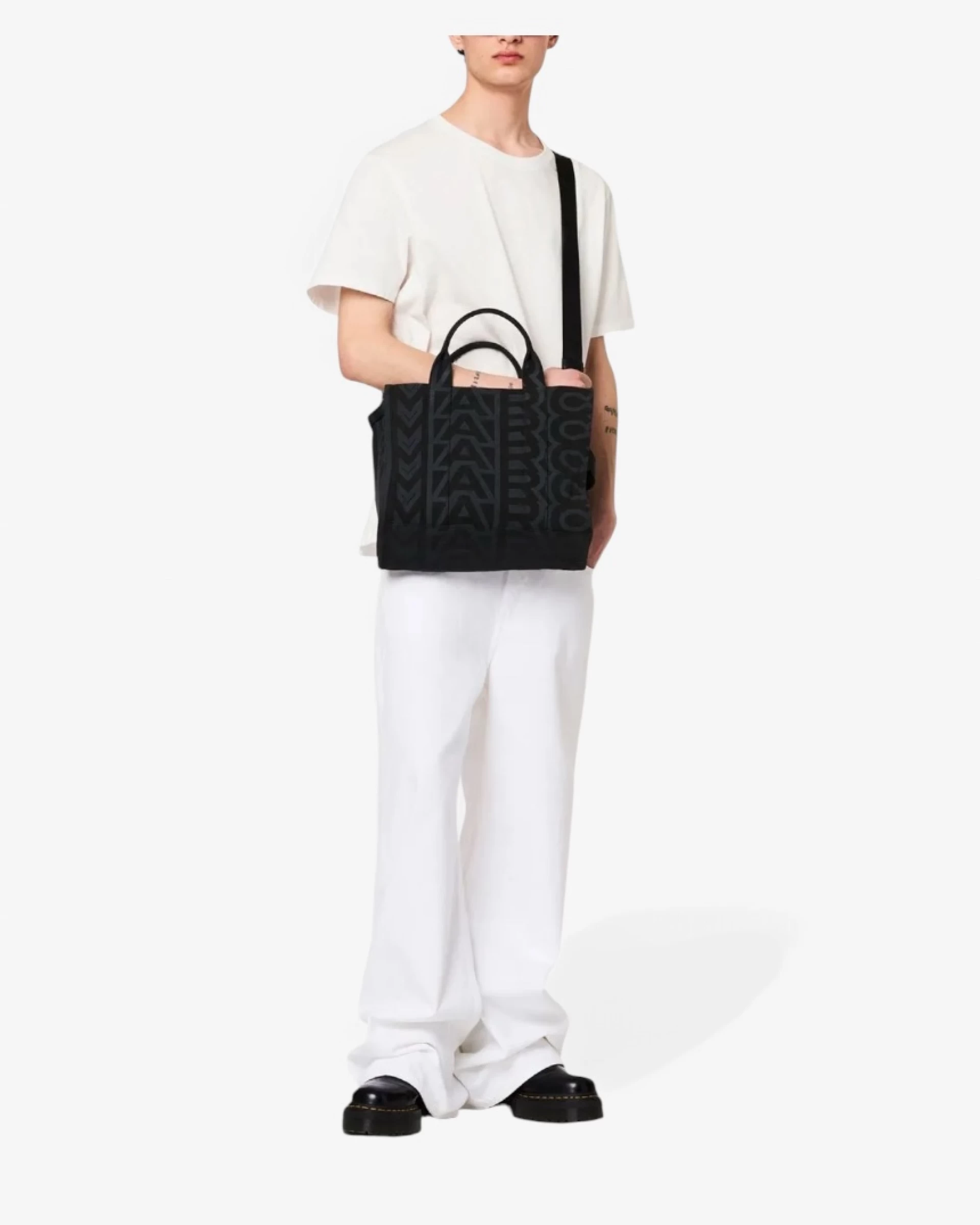 The Monogram Denim Medium Tote Bag Black Multi