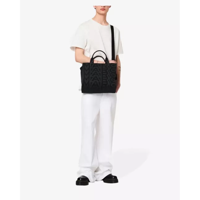 Marc Jacobs The Monogram Denim Medium Tote Bag Black Multi