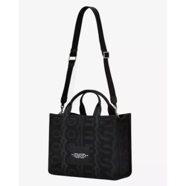 Marc Jacobs The Monogram Denim Medium Tote Bag Black Multi