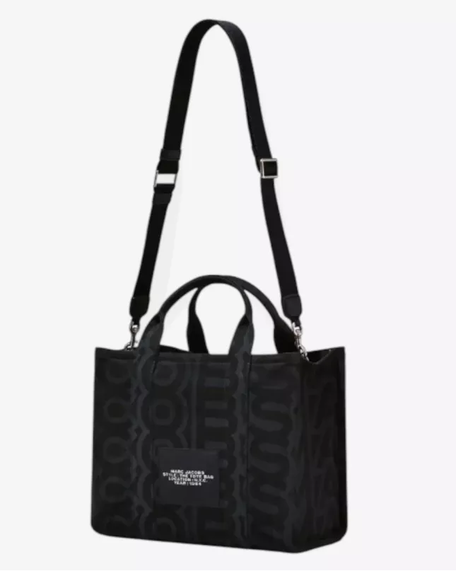 Marc Jacobs The Monogram Denim Medium Tote Bag Black Multi