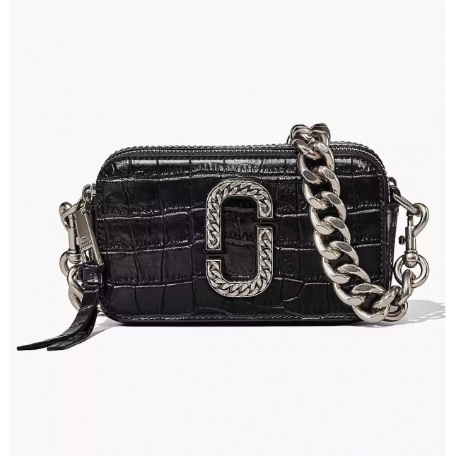Marc Jacobs the croc-embossed snapshot black