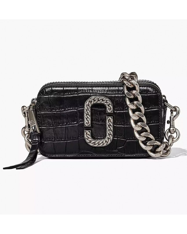 Marc Jacobs the croc-embossed snapshot black