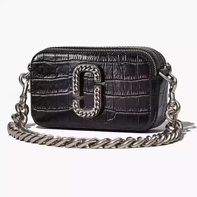 Marc Jacobs the croc-embossed snapshot black