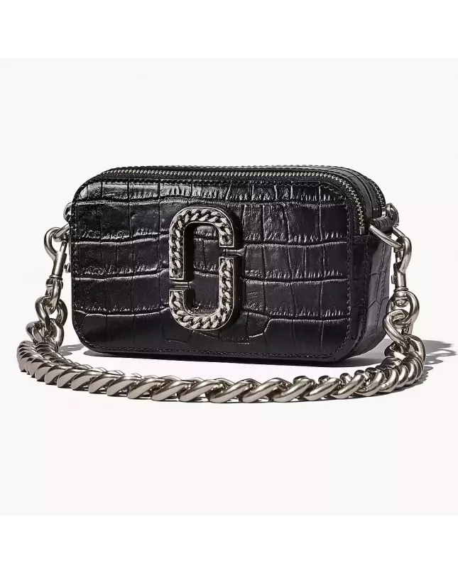 Marc Jacobs the croc-embossed snapshot black