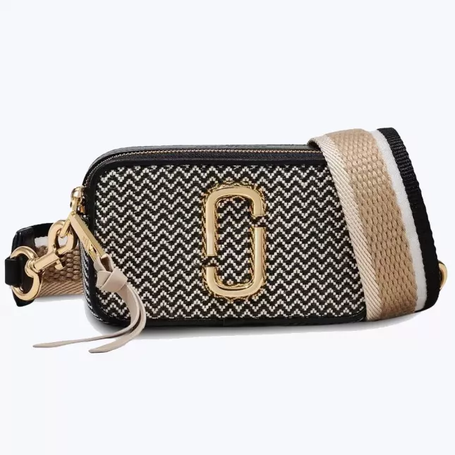Marc Jacobs the mixed media snapshot crossbody bag black