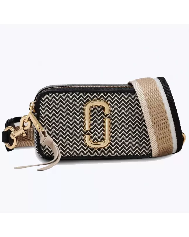 Marc Jacobs the mixed media snapshot crossbody bag black